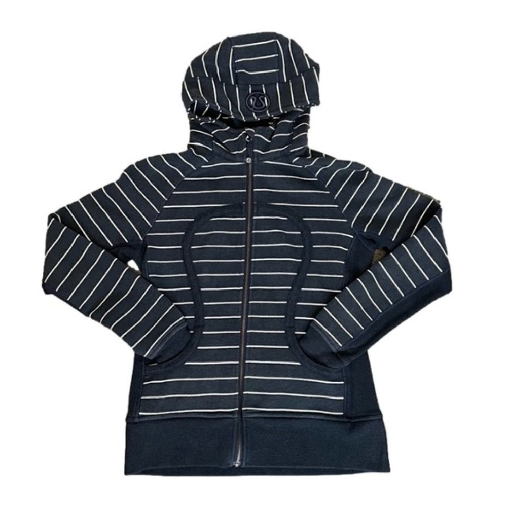 Lululemon Striped Navy Scuba Jacket Size 10